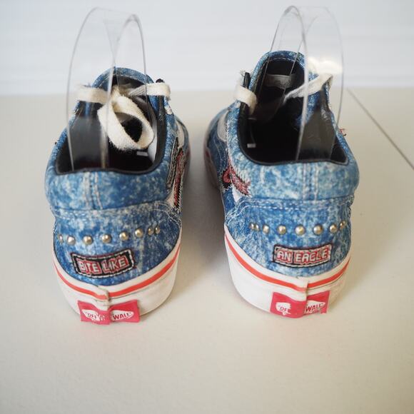 Vans Cobra Kai Karate Kid All Valley Sneakers Sz 2.5 No Mercy Eagle Fang Denim - Picture 3 of 16